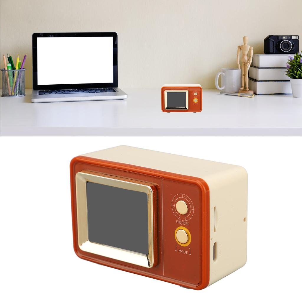 Retro Speaker TV Shaped Multifunctional Fashionable Time Speaker for Home Outdoor Use