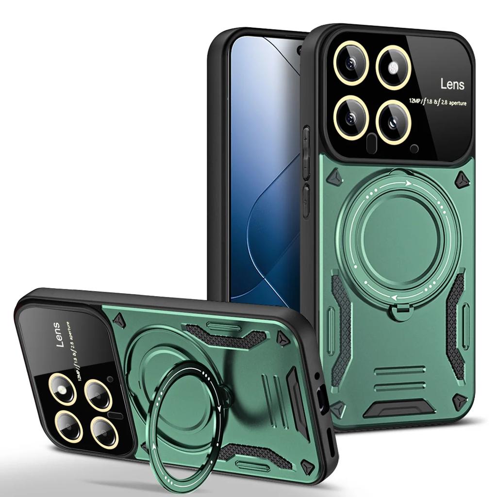 Shockproof Armor Case For Xiaomi 14T 13T 12T 11T 10 13 Pro 14 Ultra For Magsafe Wireless Charger Magnetic Ring Stand Phone Cover