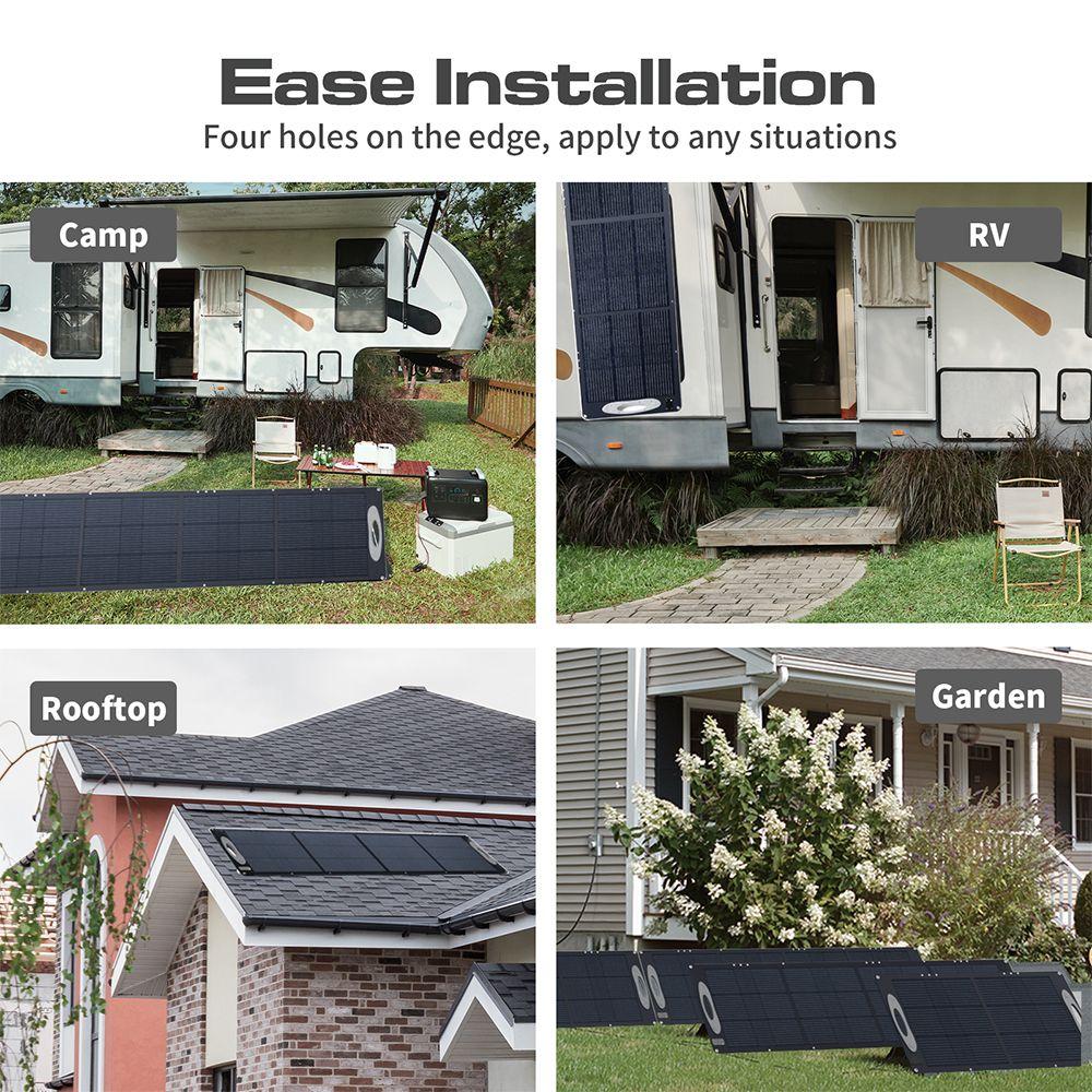 VDL POWER 200W Foldable Portable Solar Panel, 20V Monocrystalline Cell, Adjustable Kickstand, 23.5% Conversion Efficiency, IP67 Waterproof