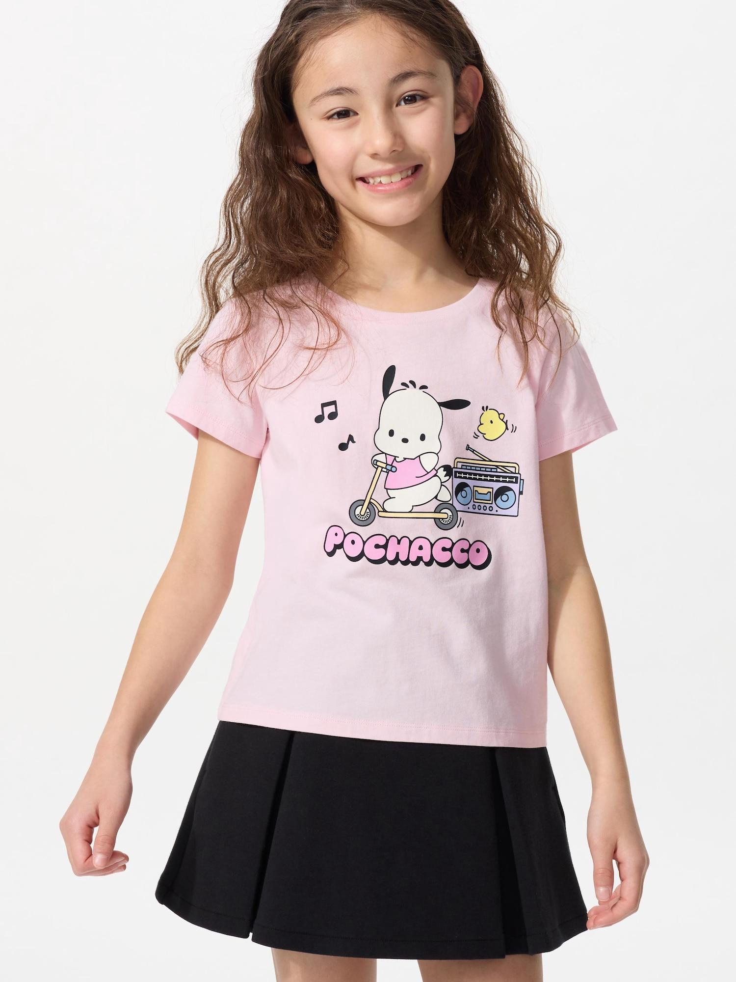 

Uniqlo Футболка для девочек Sanrio CharacTers Crop UT Graphic с коротким рукавом G 10 PINK/KIDS 160