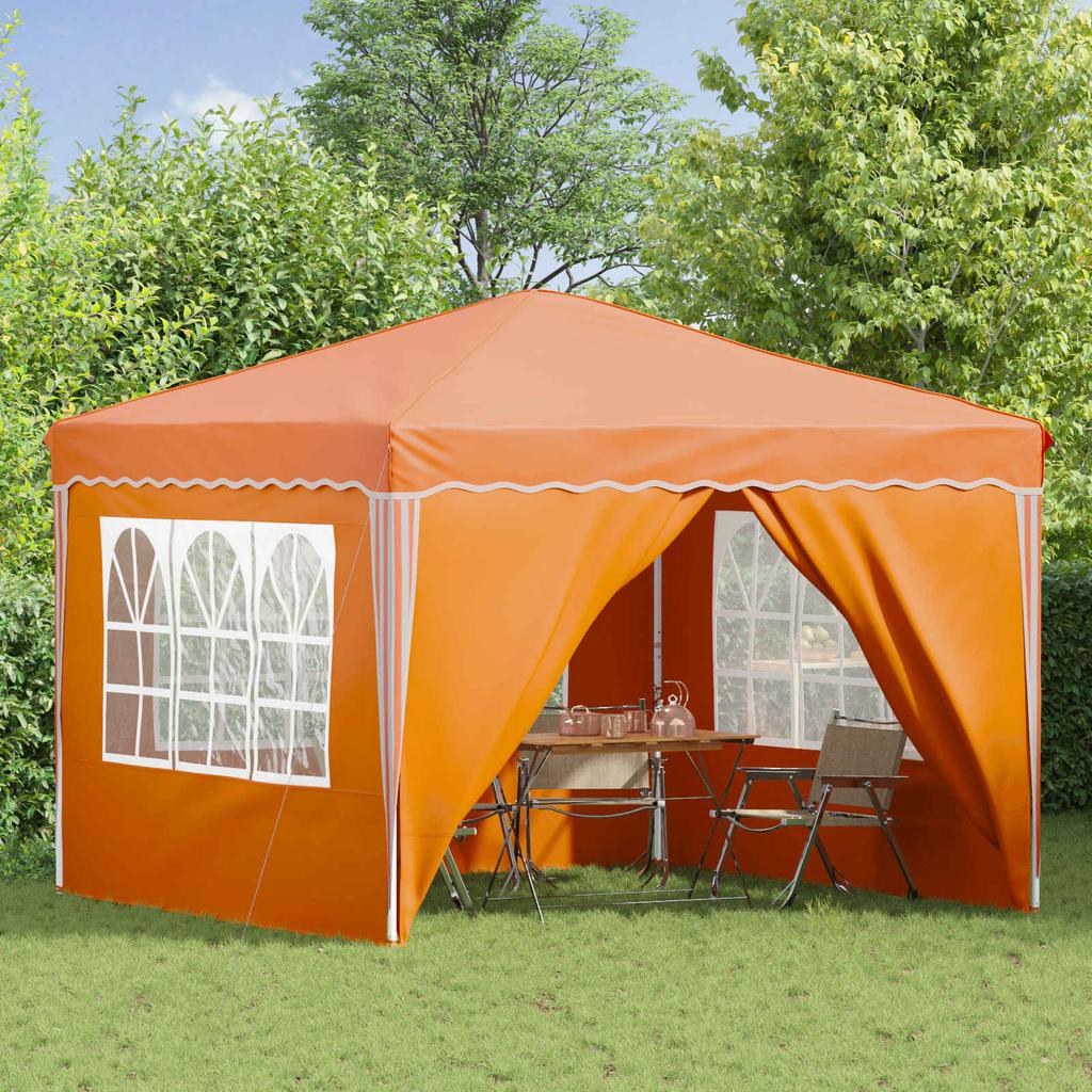 Pop Up Party Tent 288 X 288 X 245 Cm Orange Oxford Fabric