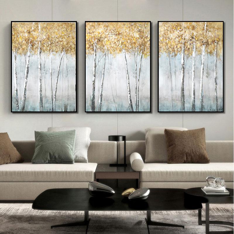 Abstract Tree Wall Art Canvas Painting Forest Posters and Prints Wall Pictures for Living Room Home Decor