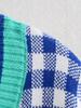 Women's INS Cross-Border Color Block Cardigan Sweater