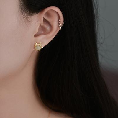 Jade Dragon Holding Blessings Earrings In The Year of The Dragon National Style and High-end Earrings