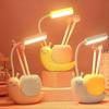 Lampada Adorabile per Bambini con Portapenne, Luce da Scrivania LED Adatta ai Bambini, Lampada da Studio a Forma di Lumaca Ricaricabile USB con Protezione per gli Occhi