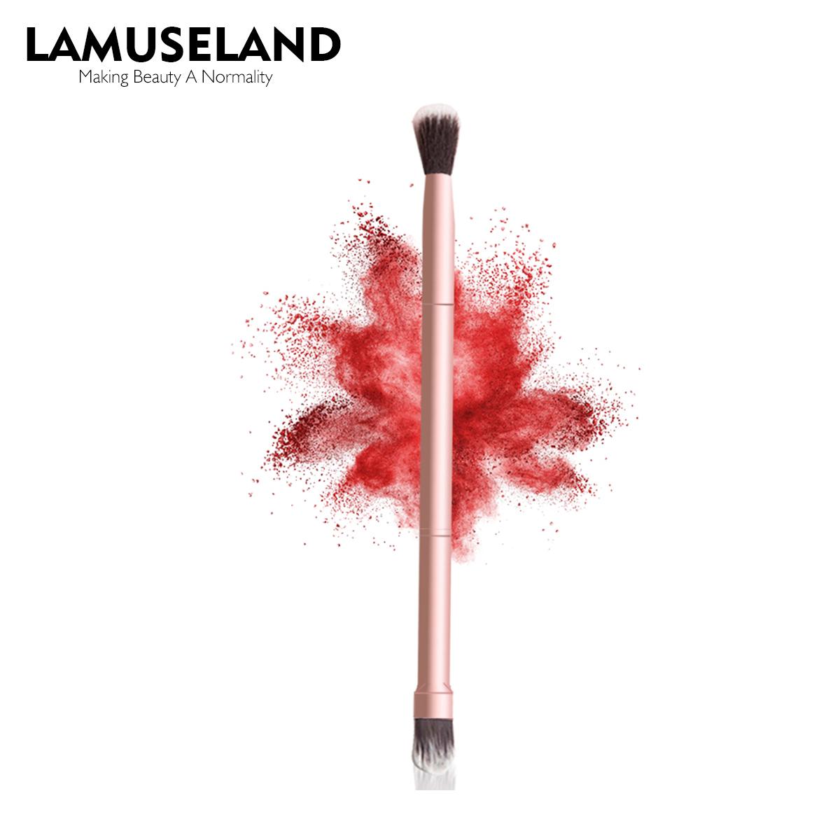 

Кисть для макияжа LAMUSELAND с двойной головкой для теней для век Bursh Инструменты для макияжа # 1304