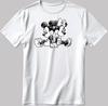 Mickey Mouse Sketch Short Sleeve White-Black Men's / Women's T-Shirt DE565