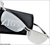 Mens Sunglasses Suitable Year-round Use Both Day Night. Comes Stylish Case. Matte Silver Frame Light Color Brown Half-mirror Clear UV400.