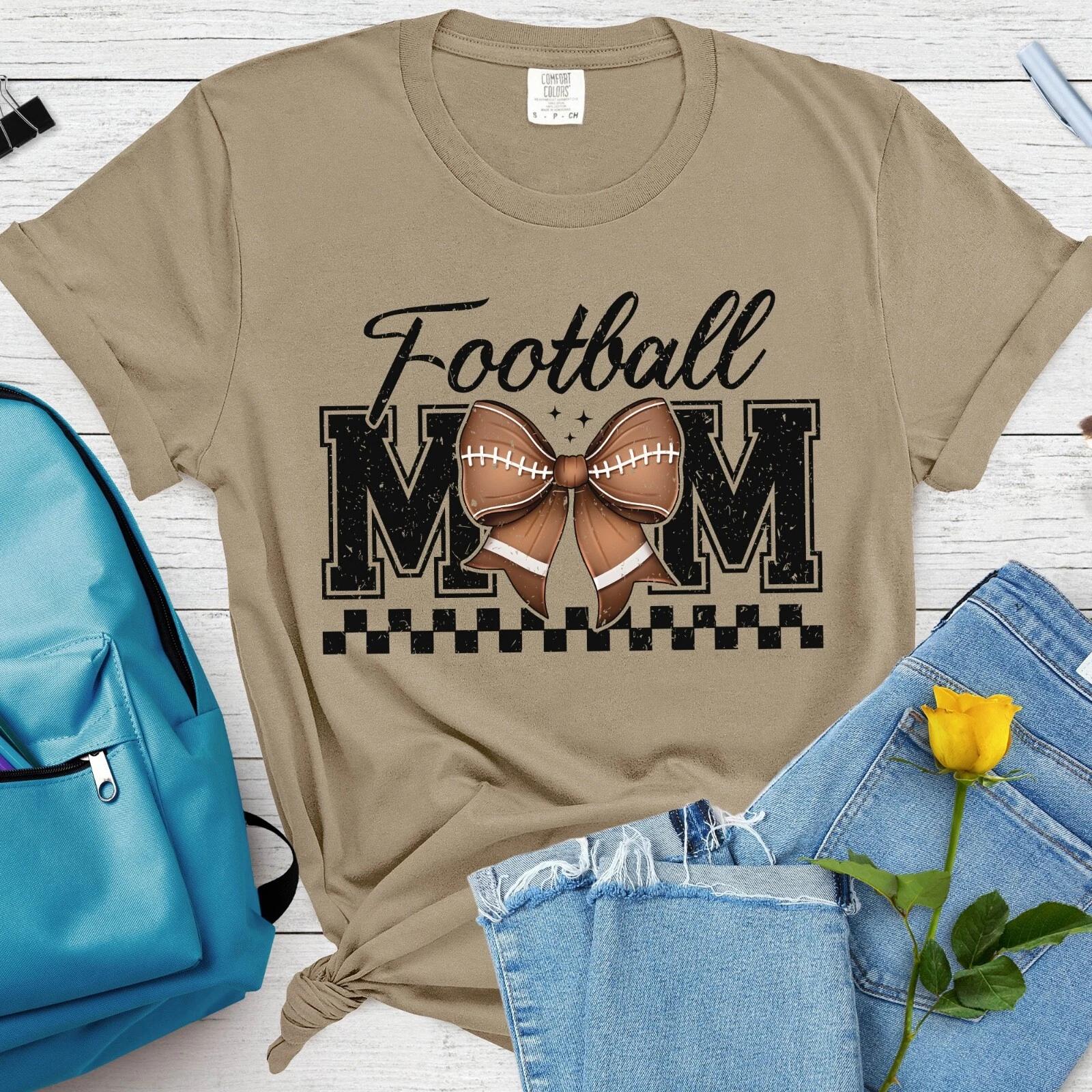 Coquette Football Mom Shirt, Football Mama T-Shirt, Trendy Sporty Mom Gift 4XL