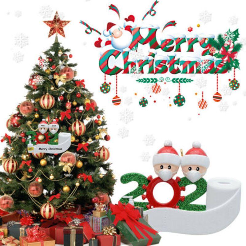 2020 Xmas Christmas Tree Hanging Ornaments With Diy Family Name Santa Pendants