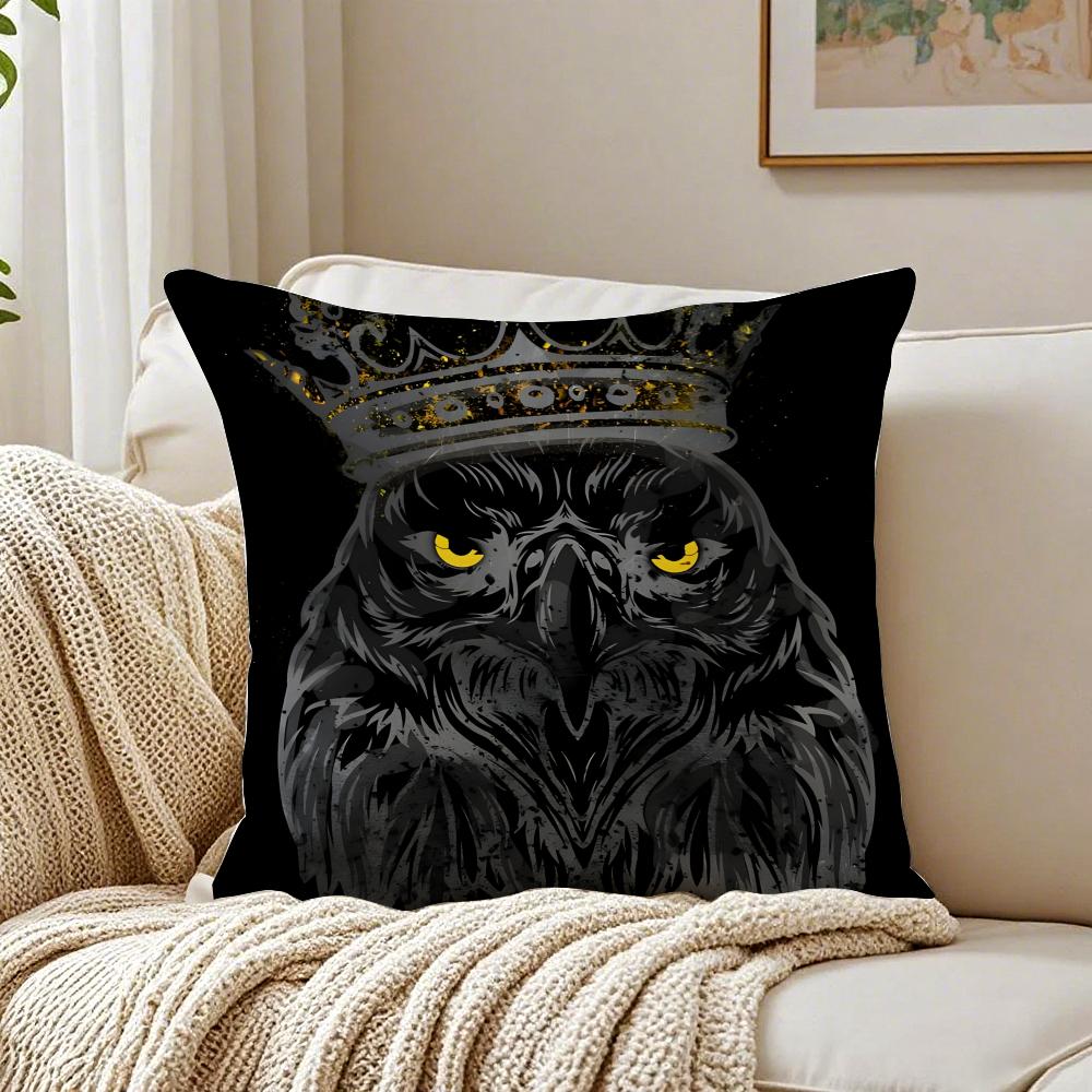 B-Black Gold Eagle Lion Animal Cushion Cover Pillowcase Anti-Dustmite Living Room Sofa Decor Cushion Room