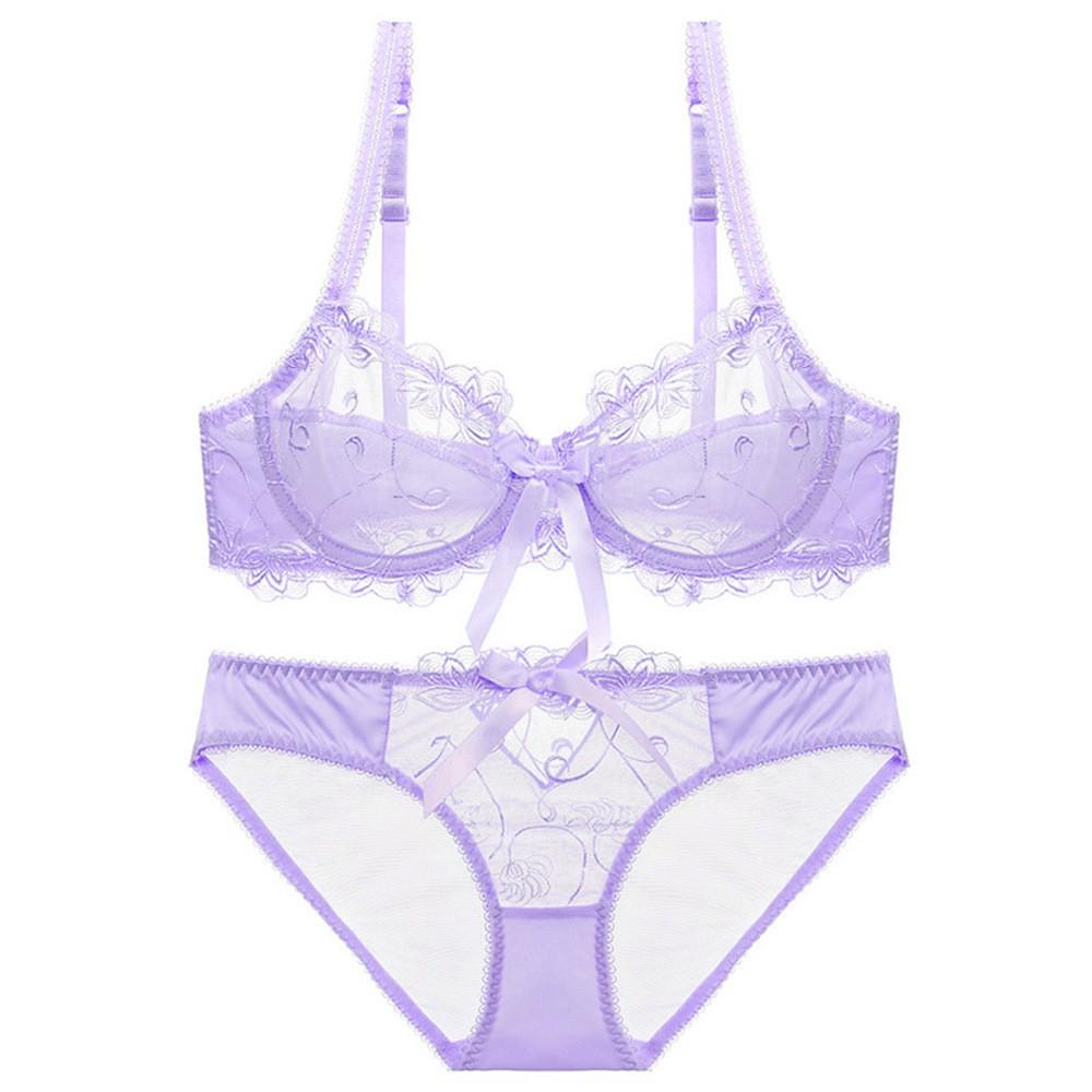 Sexy Plus Size Lingerie Set: Sheer, Anti-Sag, Lace Bra for Smaller Bust Look