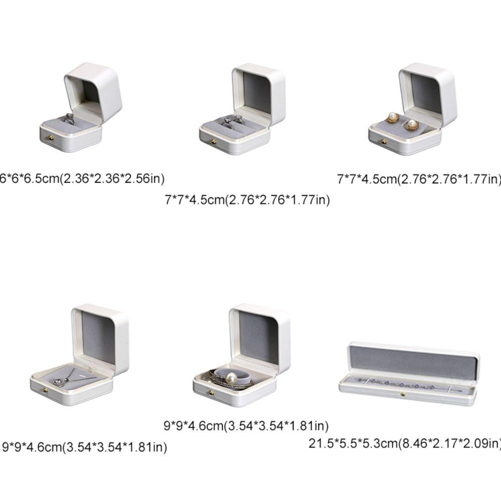 Boîte Cadeau à Bijoux Doublure Flanelle Cuir PU Boîte de Collection de Colliers Saint-Valentin