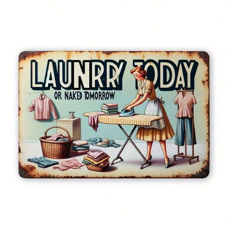 

Vintage Laundry Room Metal Sign Wall Decor Retro Poster for Home