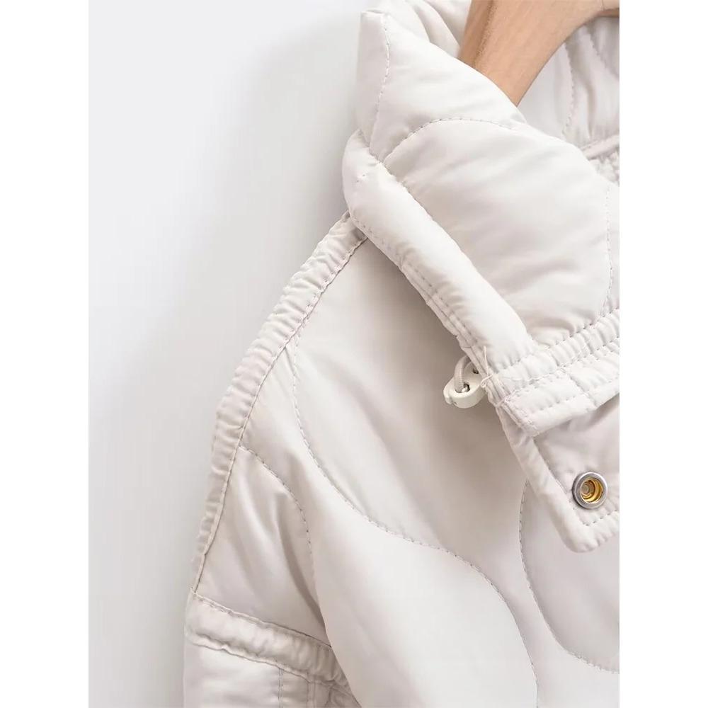 Vintage Casual Solid Women Oversized Jackets Pockets Zipper Turtleneck Thick Coats New Fashion 2024 Autumn Winter Outwear