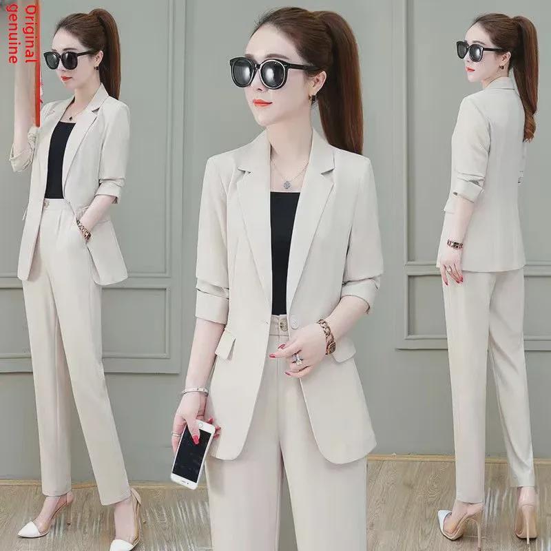 "Spring 2023 Women's Elegant Slim Suit Jacket - Stylish, High-End Formal Top"