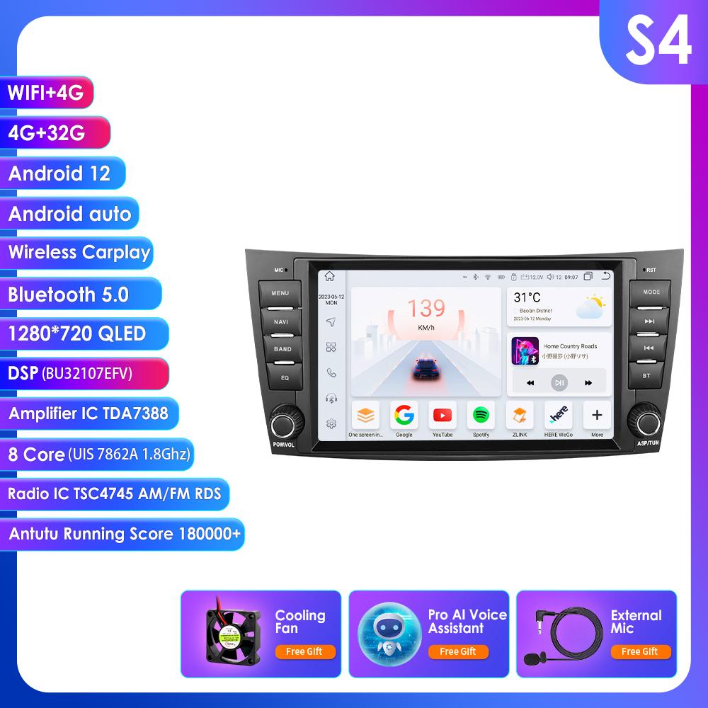 OSSURET 8" for Mercedes Benz E-class W211 E200 E220 E300 E350 E240 E270 E280 W219 with Car Radio Support Wireless Intelligent DVR Carplay Android Auto