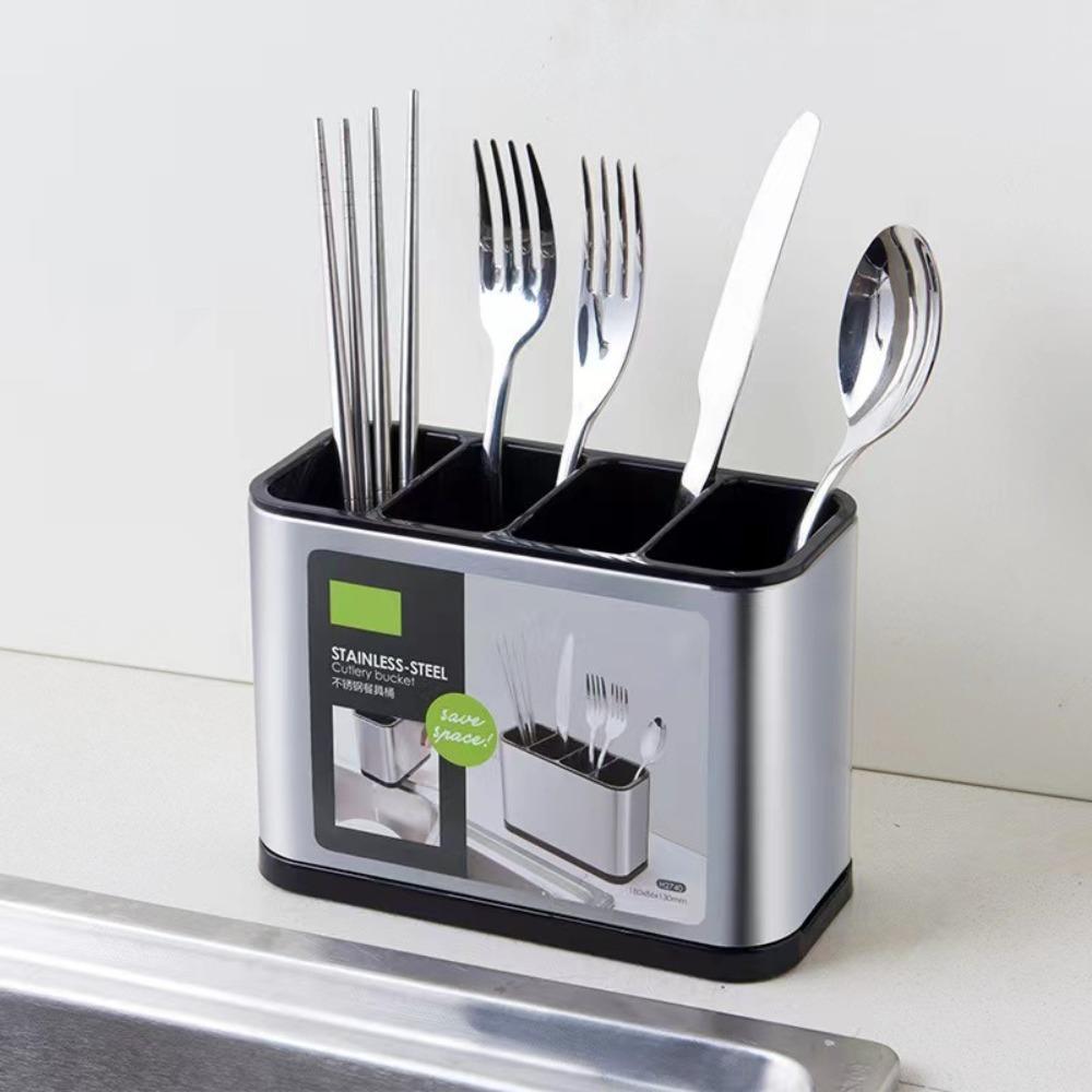Large Capacity Kitchen Utensil Holder Multifunctional Spoon Fork Chopstick Holder