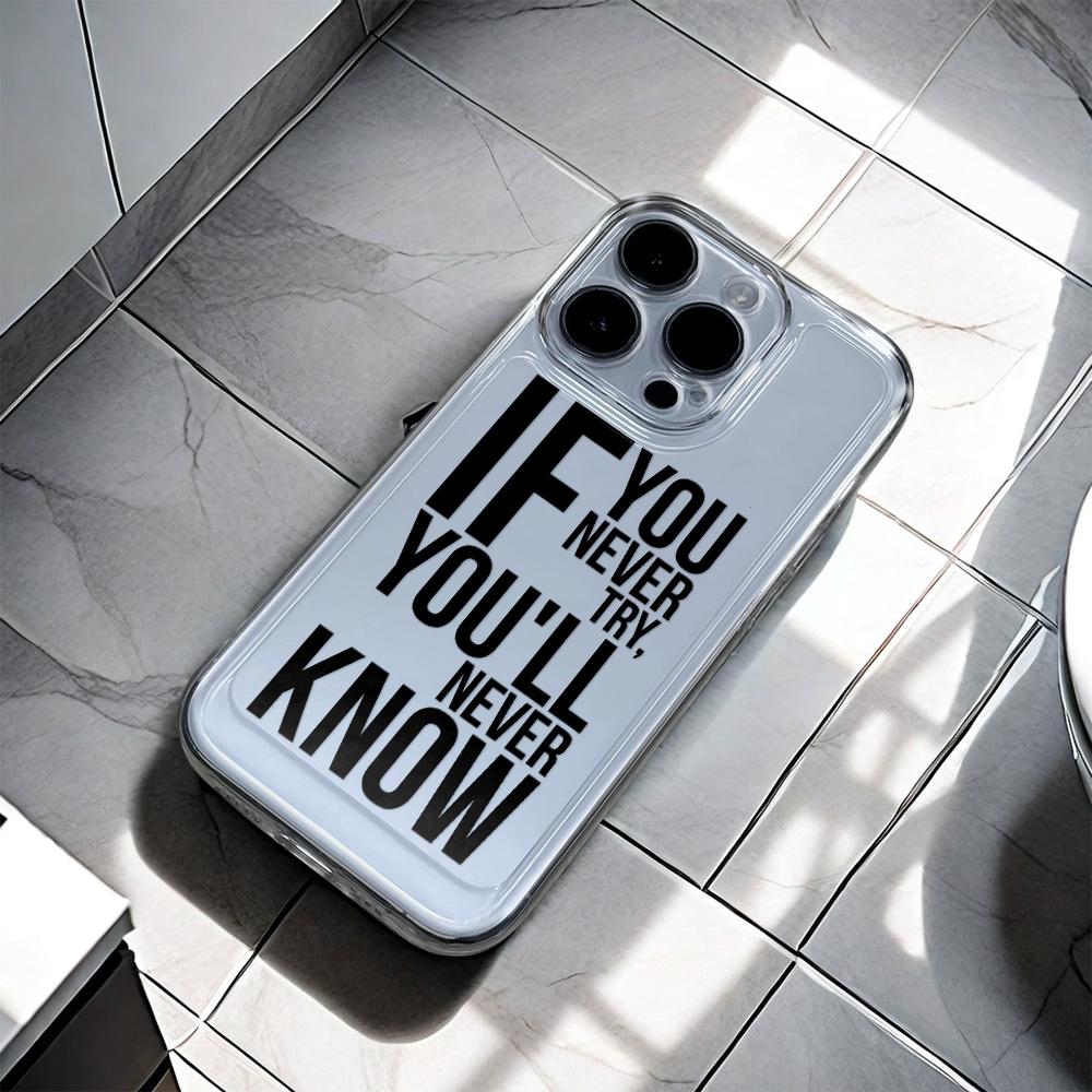 Phone Case For IPhone 16 15 14 Pro 13 12 11 17 Pro Max 14 16 Plus 17 Air 16e English Sentence Graphic Printed Shockproof Cover