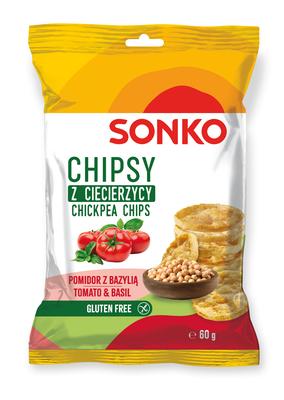Sonko Kikkererwt Chips met Tomaat en Basilicum Smaak 60g