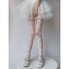 Sheer 15D Thigh High Stockings With Striped Bandage Detail Womens Thin Pantyhose JK Style Sexy Fashion