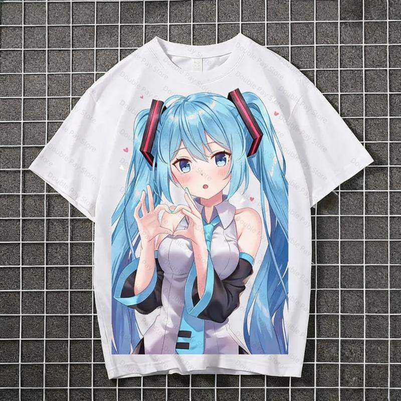 2026 Hatsune miku animation peripheral short-sleeved Children t-shirts kawaii dimensional student clothes T-shirt