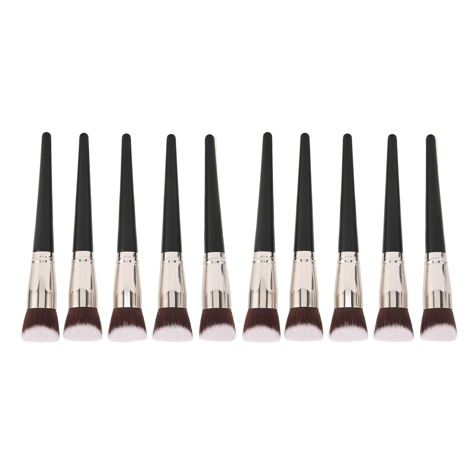 

10pcs Oblique Concealer Brush Soft Fiber Hair Ergonomic Flexible Makeup Foundation Brush Cosmetic Tool