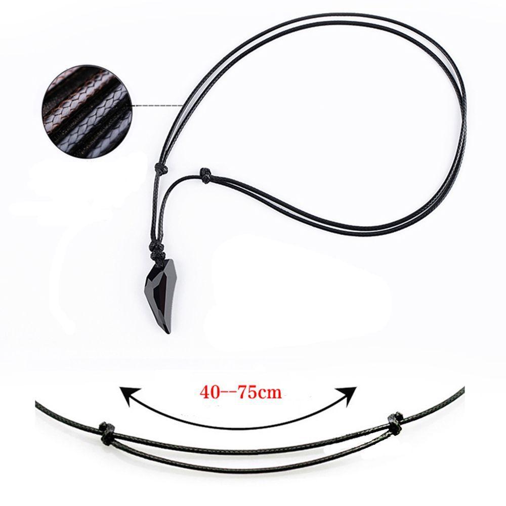 Longitud Zafiro negro Cristal austriaco Chapado en 18K Collar con colgante de diente de lobo Accesorios para parejas