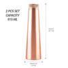 Copper Delight 1000 Water Bottle, Set of 2, 915 Ml Each, Copper | 100% Leak Proof | Office Bottle | Gym Bottle | Yoga Bottle