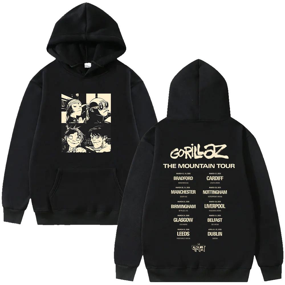 

Only Available At The Mountain Tour Hoodie Gorillazs Merch Sweatshirt Vintage Aesthetic Trendy Hoody Long Sleeve Pullover Unisex XS чёрный