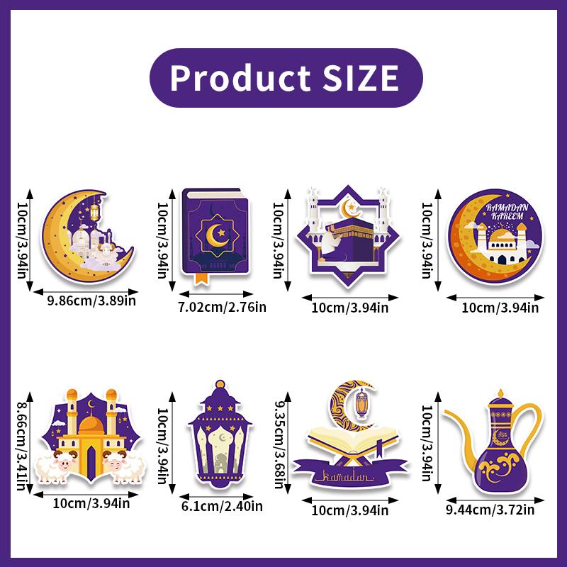 8pc Eid Mubarak Decor Hanging Tag 2025 Ramadan Decoration for Home Mubarak Ramadan Kareem Eid Al Adha Islamic Muslim Party Decor