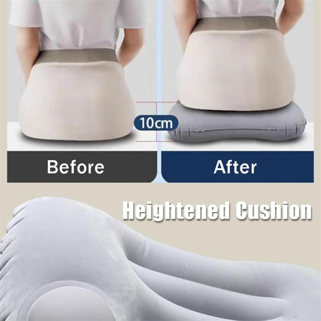 Portable Inflatable Travel Neck Pillow Waist Pillow Foldable Travel Essentials Providing Waist and Neck Support