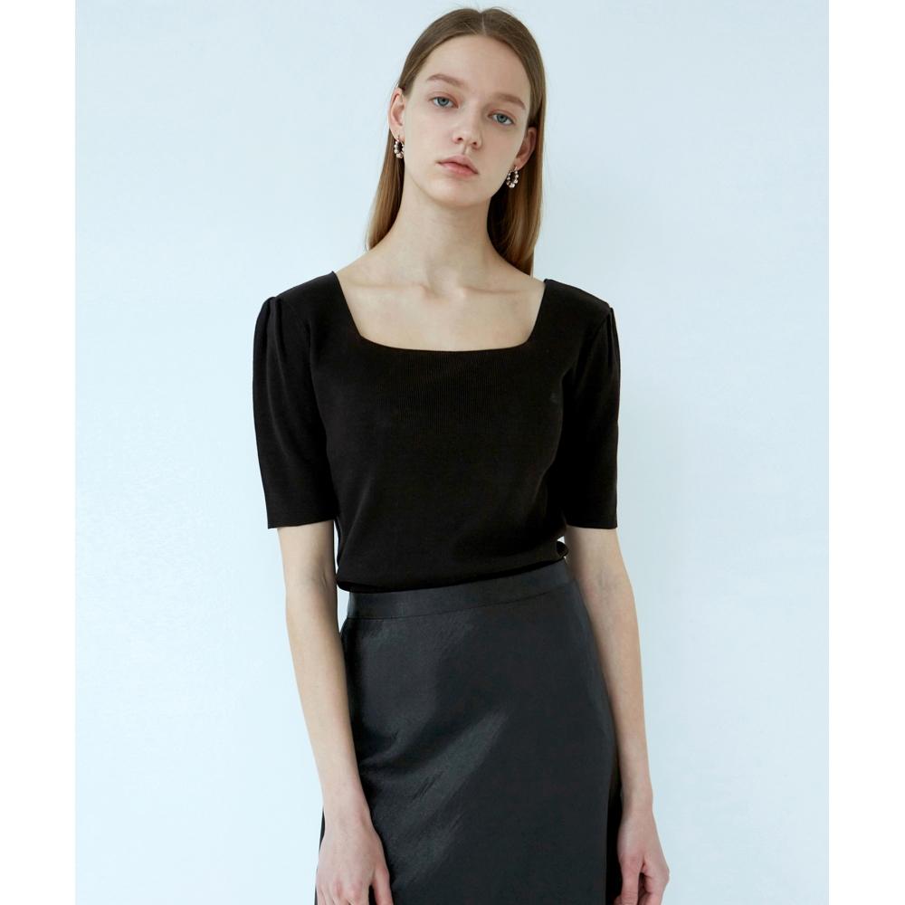 

NICKNICOLE Square Neck Half KnitBlack