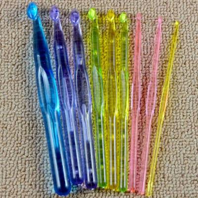 9 adet plastik tığ işi akrilik tığ işi kanca iğneleri 3mm-12mm