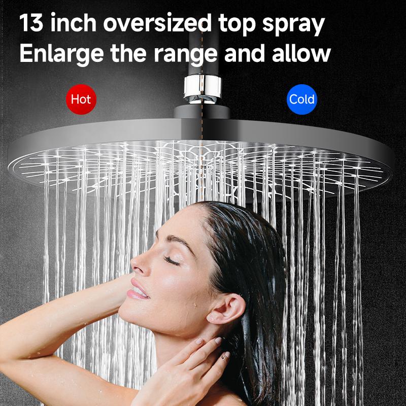 Biomimetic Pressurized Showerhead High Pressure Top Spray Larger Flow Supercharge Rainfall Shower Head 360° Swivel Water Saving