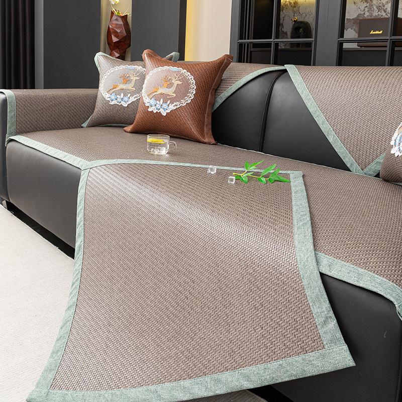 Summer Ice Silk Cool Cushion Non-Slip Sofa Cover Light Luxury Cover Cloth Seat Cushion  Summer New Pe Rattan Mat Sofa Cushion