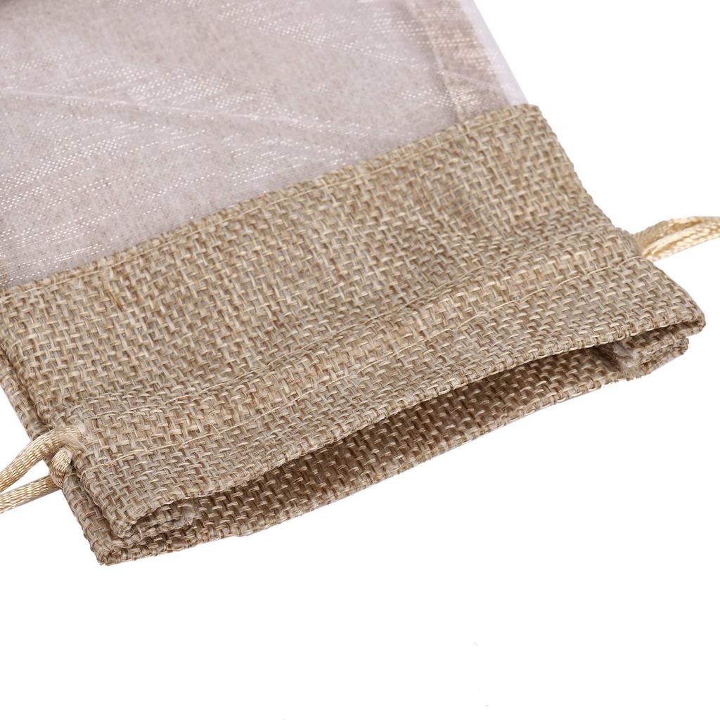 Gut-30 Stück Leinen Organzabeutel Jute Kordelzugbeutel Weihnachtsgeschenktasche Hochzeitsparty Taschen für Kaffeebohnen Süßigkeiten Make-up Schmuck