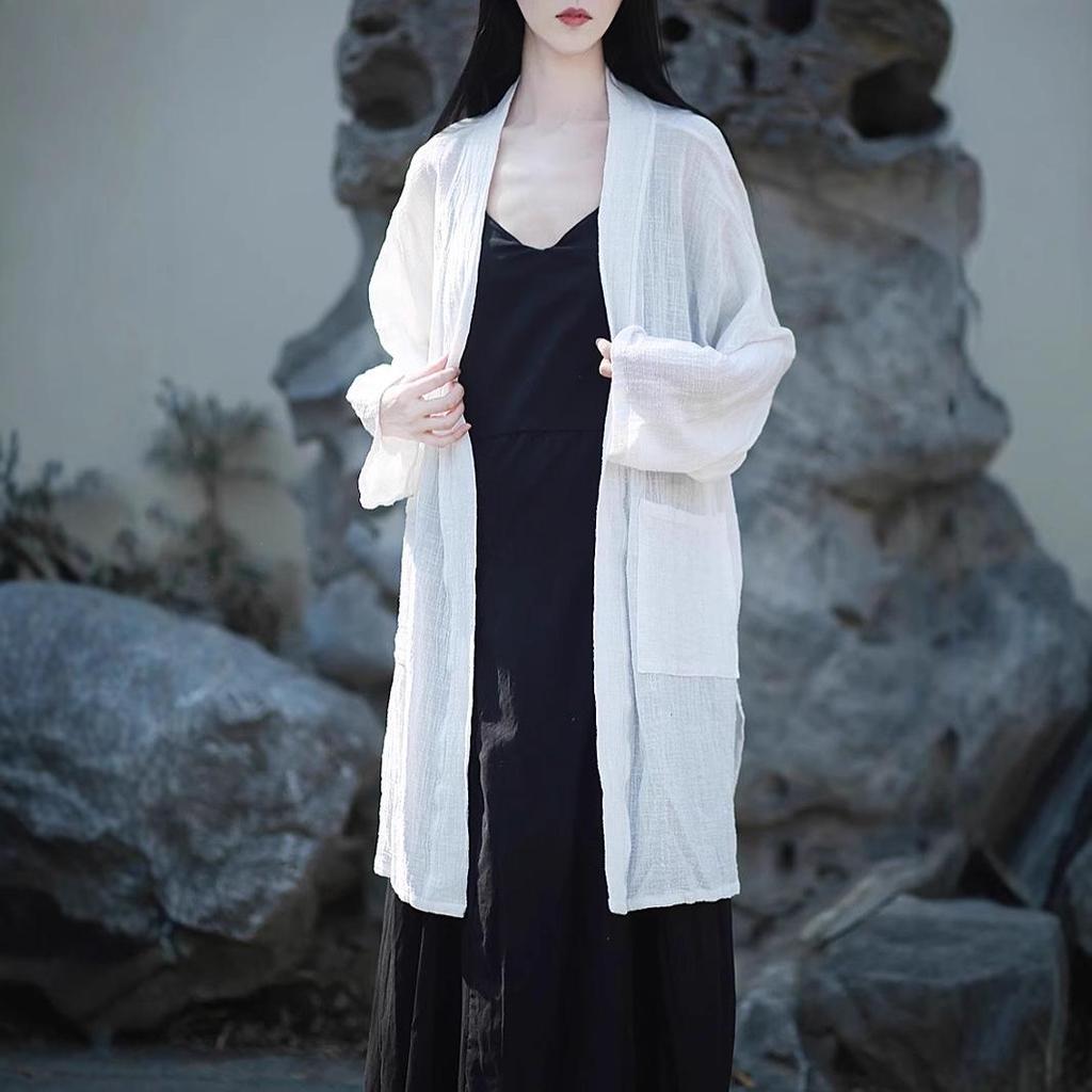 Zen Style Cotton Linen Cardigan - Spring/Summer Sun Protection