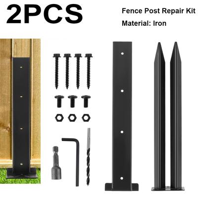 2 Stück Zaunpfahl Reparaturset Reparatur schiefer gebrochener Holzzaunpfahl Schwerlast Zaunpfahl Reparaturpfähle Bodenspieß