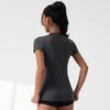 2025 Women's Sporty Casual V-Neck Short-Sleeve Solid Color Yoga Pullover Top