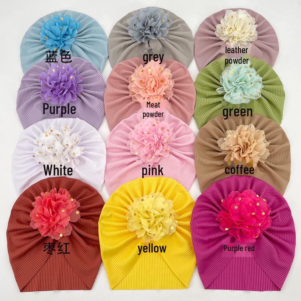 Cross-Border New Baby Hat: Flower, Comfortable & Breathable - Cute Children's Hat