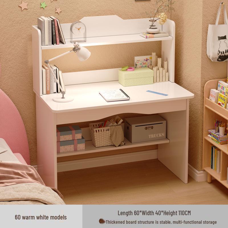 Primary School Students’ Desk & Chair Set with Integrated Bookshelf – Simple Study & Writing Computer Desk