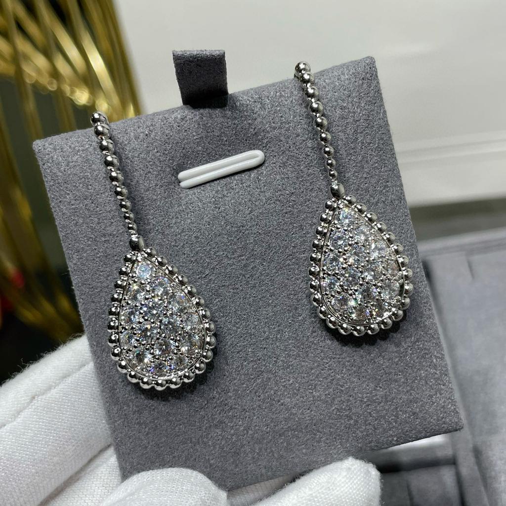 Hot Brand Vintage Earrings for Women Gift Luxury Jewelry Fashion Water Drop Designer Eardrop Pure 925 Sliver Party Stud Earrings