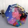 1 Stück Blumiger Sternenhimmel-Regenschirm, Automatisches Öffnen/Schließen, Faltbares Design, Outdoor, Festliches Geschenk für Fans & Reisende.R065