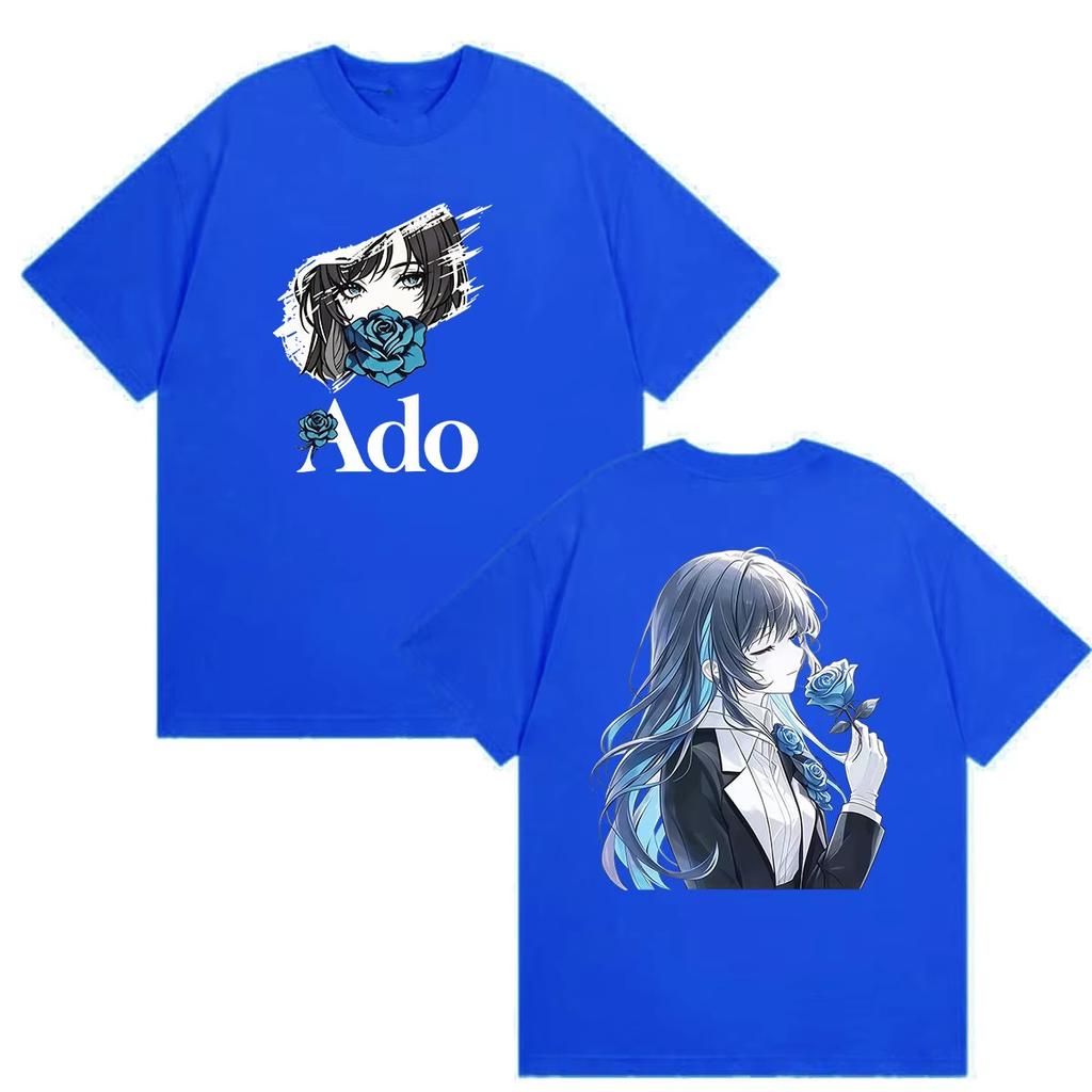 Summer Hot Sale 2026 Singer Ado Double Sided Print T-Shirt Men Women Gothic Cotton Oversized T-shirts Harajuku Hip Hop Punk T-shirt
