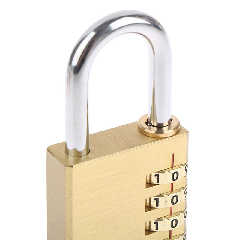 Mosazný Mini 3/4místný Číselný Kódový Zámek Kombinační Visací Zámek Visací Zámek Resetovatelný Na Cestovní Tašku Dveře Skříňku