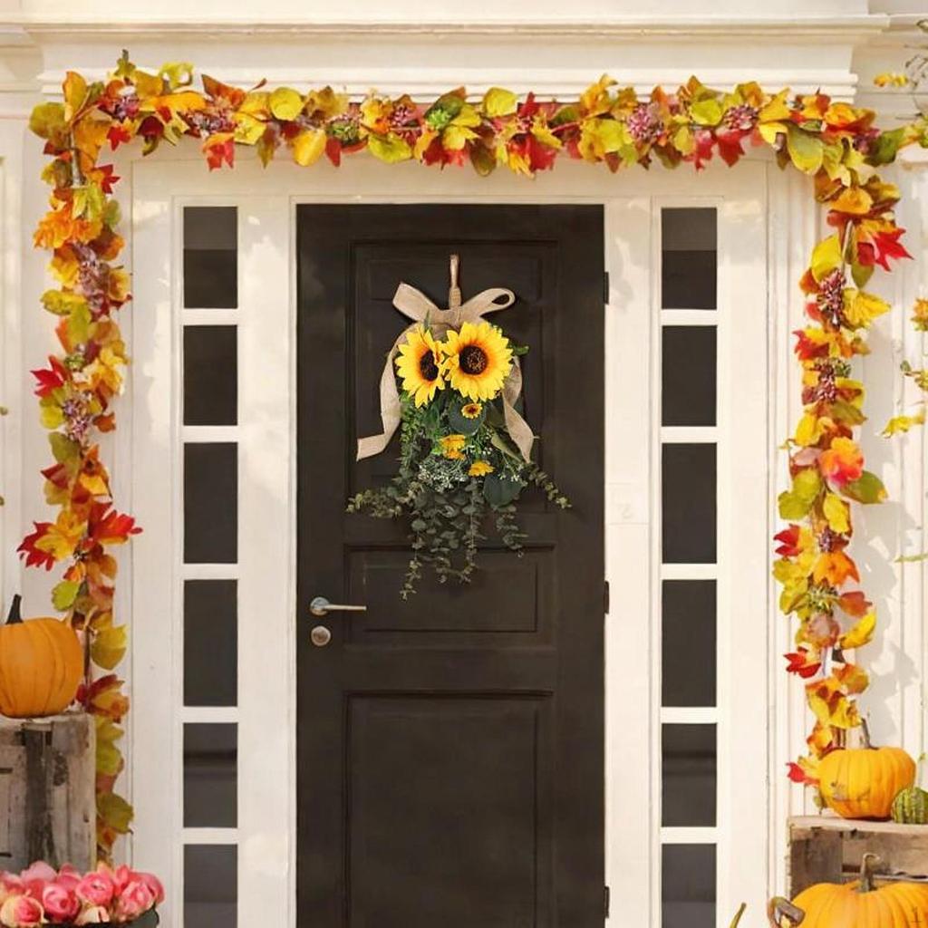 Artificial Swag Lifelike Hanging Decoration Floral Spring Summer Door Wreath for Indoor Harvest
