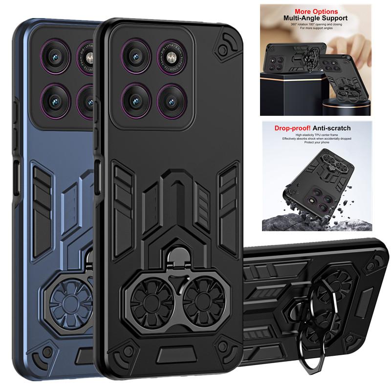 Case for Motorola Moto Edge 60 Pro Fusion Stylus 50 Neo Protective Cover Shockproof Armor Metal Ring Kickstand Fundas Coque