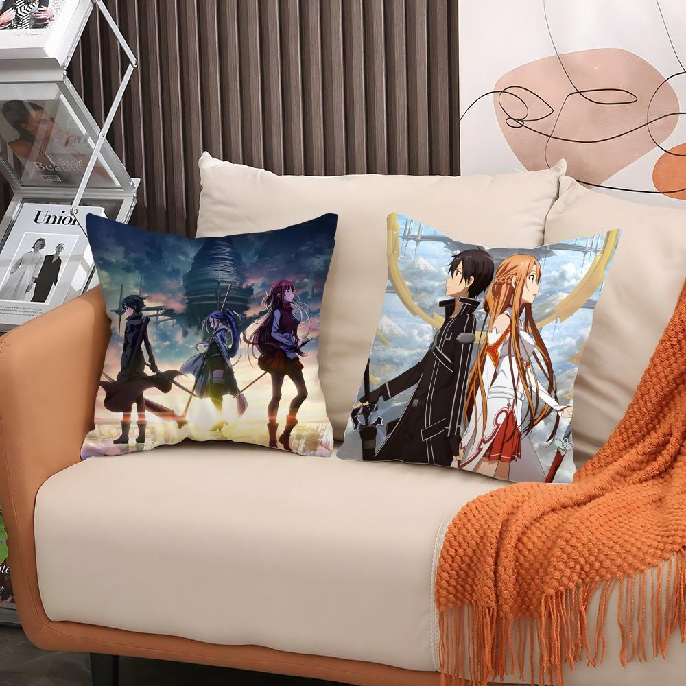 Asuna Sword Art Online Progressive Pillow Case Double Sided Comfort Pillow Cover Fit Car Sofa Bedroom & Other Scenes