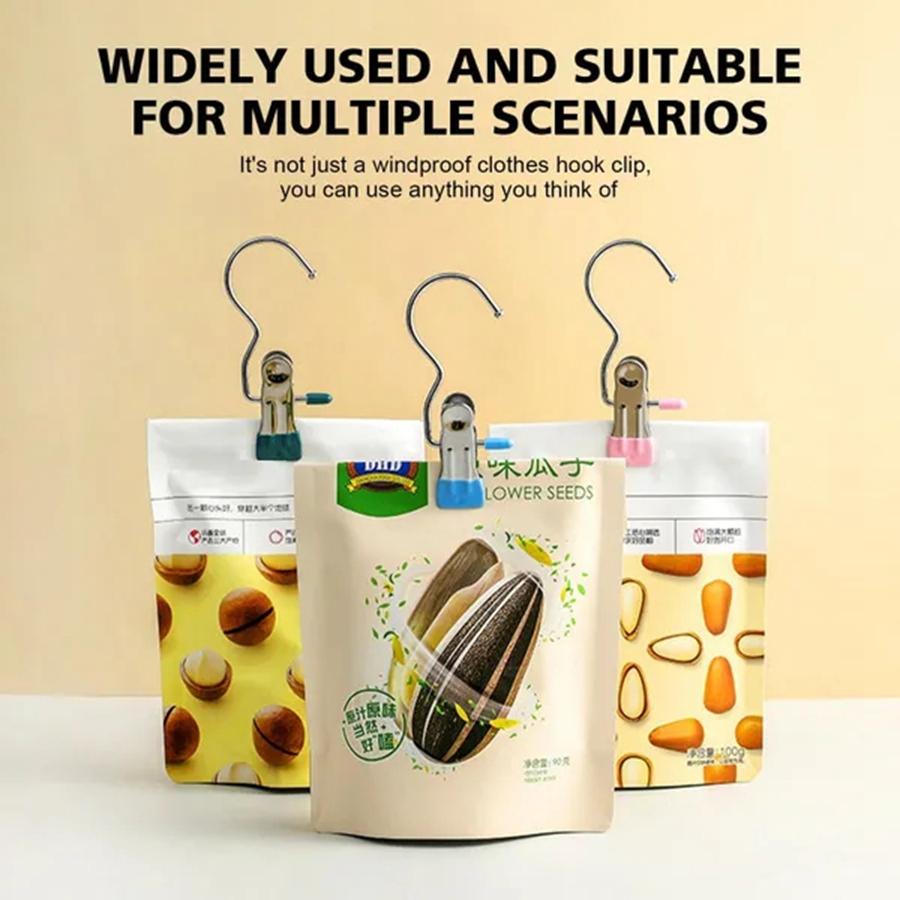 1 Stuk Roestvrijstalen Wasknijper Multifunctionele Kledingdroogklemmen met Haak Stevige Winddichte Kledingpinnen Sokken Handdoekhanger